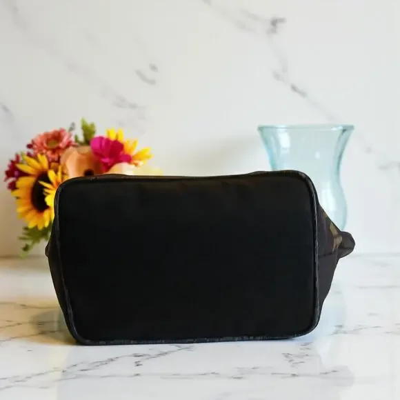 Authentic Fendi Mini Roma Black Canvas Tote Bag Vintage - Picture 5 of 16